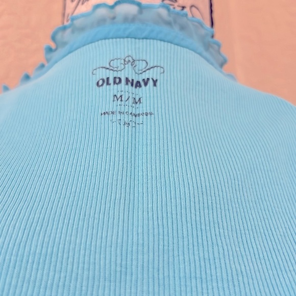 Old Navy Blue Ribbed Cotton Tank Top - Picture 6 of 7